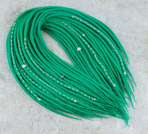 Aqua green wool dreadlocks