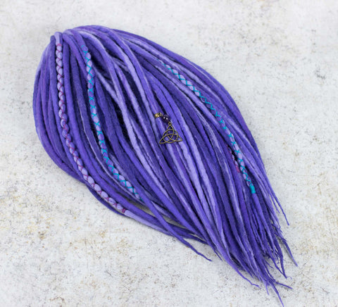 Purple blended wool dreads