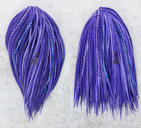 Purple blended wool dreads