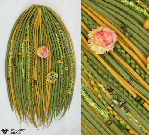 Fairy tale one-of-a-kind wool hair extensions