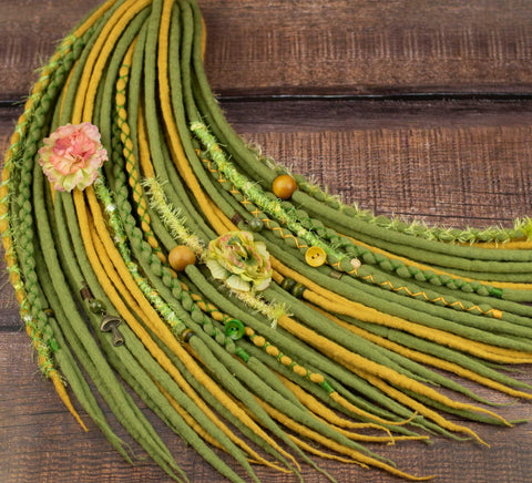 Fairy tale one-of-a-kind wool hair extensions