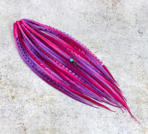 Fuchsia wool dreads