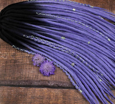 Gillyflower ombre wool dreads with black roots