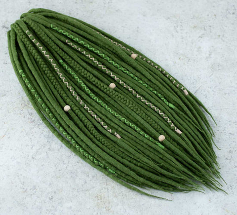 Ivy green wool dreads