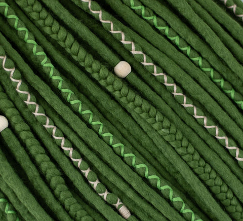 Ivy green set of 10 pcs wool dreads bundle