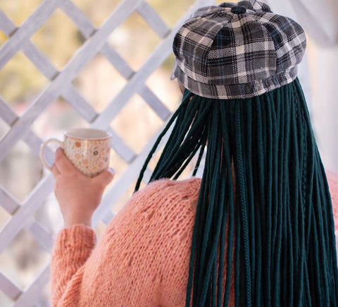 Jungle green wool dreadlocks