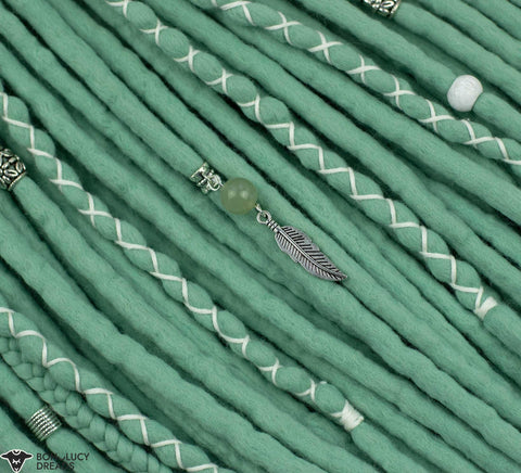 Mint wool hair extensions