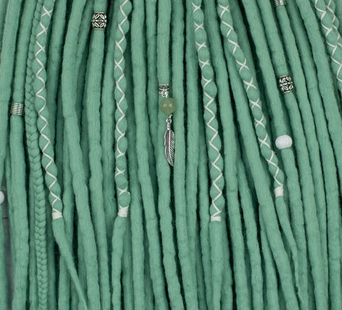 Mint wool hair extensions