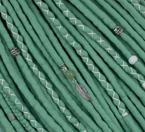 Mint wool hair extensions