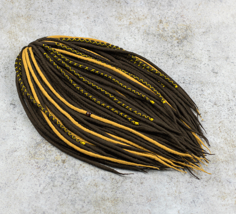 Full set of dark brown and honey blonde dreadlocks 'Mocha honey'