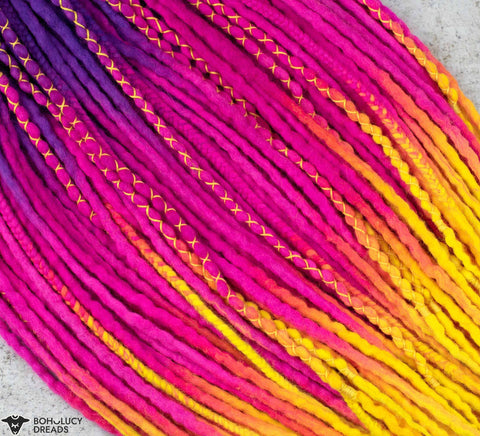 Neon queen ombre wool extensions