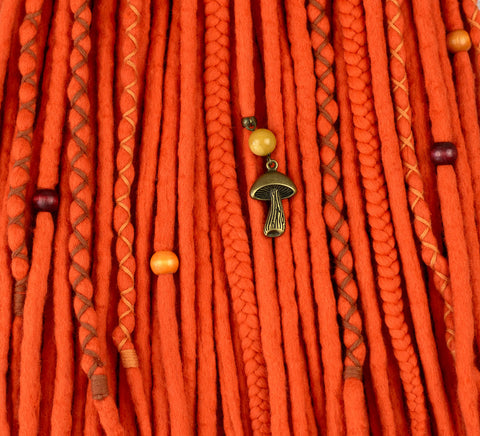 Orange wool dreads and braids