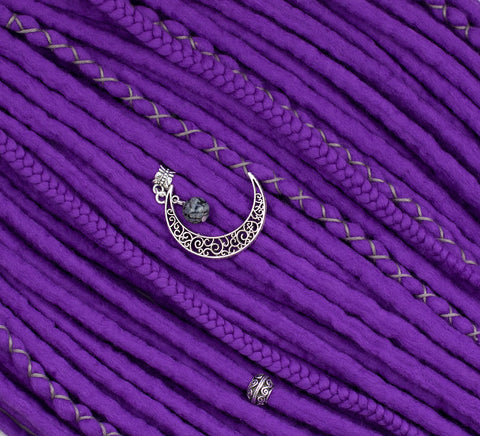 Purple set of 10 pcs wool dreads bundle
