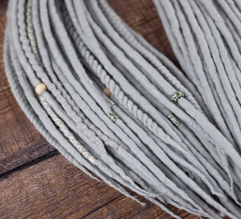 Silver Viking Skin-friendly Wool Dreads