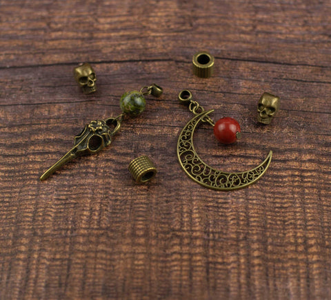 Skeleton bronze dread bead set