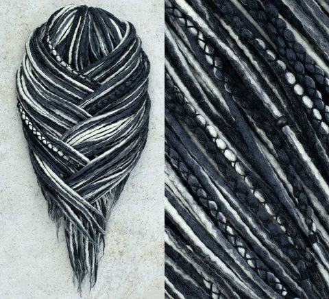 Stripe wool dreadlock extensions