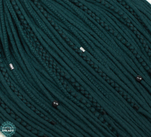 Jungle green wool dreadlocks