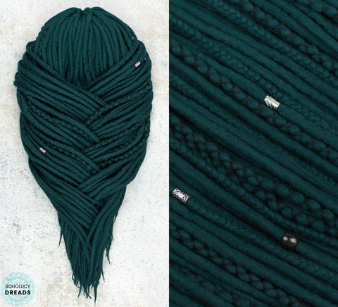 Jungle green wool dreadlocks