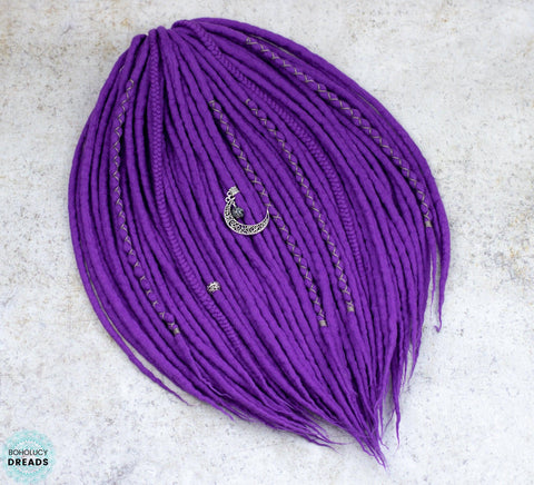 Purple wool dreads